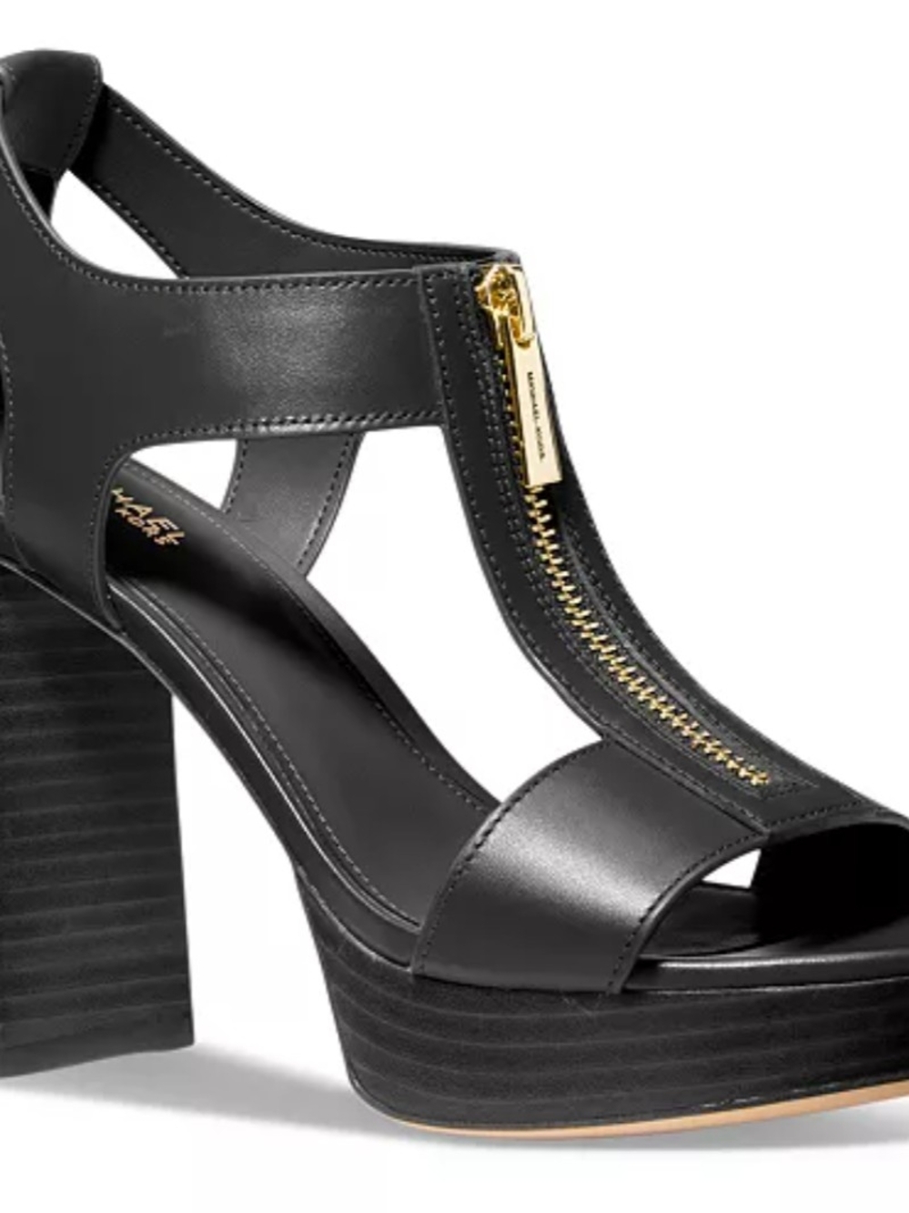 Michael Kors Berkley Mid Platform T-Strap Sandals Size 8.5M Used Exc MSRP $140